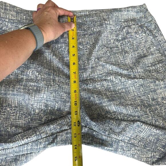 Marla Wynne Flatter Fit Ankle Pant 16W Crosshatch Blue Stretch Tummy Comfort - Picture 9 of 9